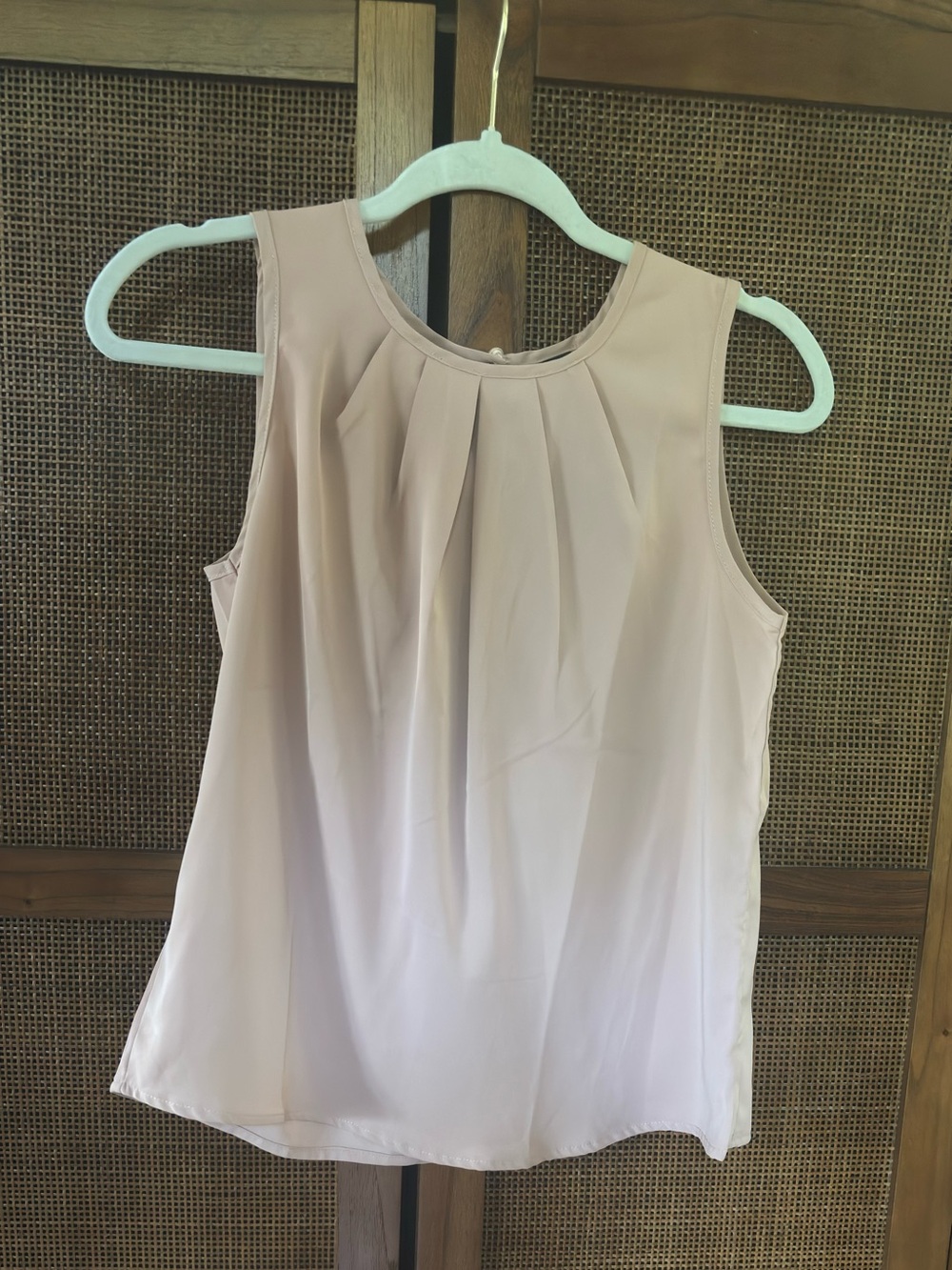 SHEIN Blush Pink Pleated Neck Sleeveless Camisole